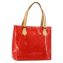 LOUIS VUITTON Monogram Vernis Houston Hand Bag Red M91092 LV Auth 146697-1