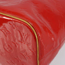 LOUIS VUITTON Monogram Vernis Houston Hand Bag Red M91092 LV Auth 146697-9