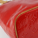 LOUIS VUITTON Monogram Vernis Houston Hand Bag Red M91092 LV Auth 146697-14
