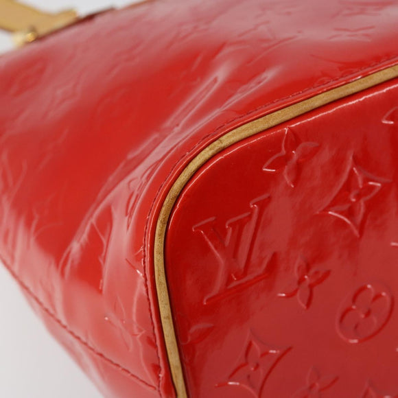 LOUIS VUITTON Monogram Vernis Houston Hand Bag Red M91092 LV Auth 146697