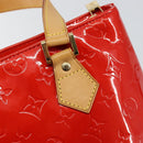 LOUIS VUITTON Monogram Vernis Houston Hand Bag Red M91092 LV Auth 146697-17