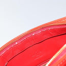 LOUIS VUITTON Monogram Vernis Houston Hand Bag Red M91092 LV Auth 146697-10