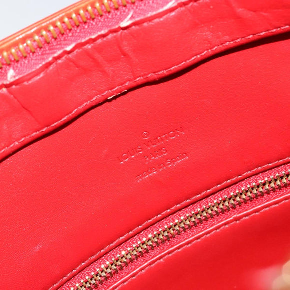 LOUIS VUITTON Monogram Vernis Houston Hand Bag Red M91092 LV Auth 146697