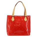 LOUIS VUITTON Monogram Vernis Houston Hand Bag Red M91092 LV Auth 146697-13