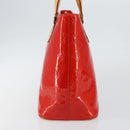LOUIS VUITTON Monogram Vernis Houston Hand Bag Red M91092 LV Auth 146697-4