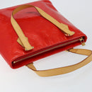LOUIS VUITTON Monogram Vernis Houston Hand Bag Red M91092 LV Auth 146697-6
