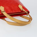 LOUIS VUITTON Monogram Vernis Houston Hand Bag Red M91092 LV Auth 146697-7
