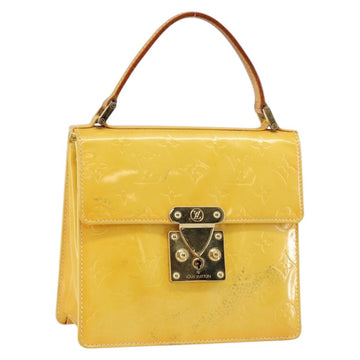 LOUIS VUITTON Monogram Vernis Spring Street Bag Lime Yellow M91068 Auth 146698
