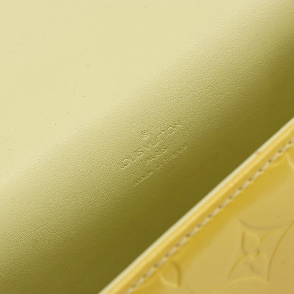 LOUIS VUITTON Monogram Vernis Spring Street Bag Lime Yellow M91068 Auth 146698