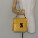LOUIS VUITTON Monogram Vernis Spring Street Bag Lime Yellow M91068 Auth 146698-22