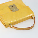 LOUIS VUITTON Monogram Vernis Spring Street Bag Lime Yellow M91068 Auth 146698-6