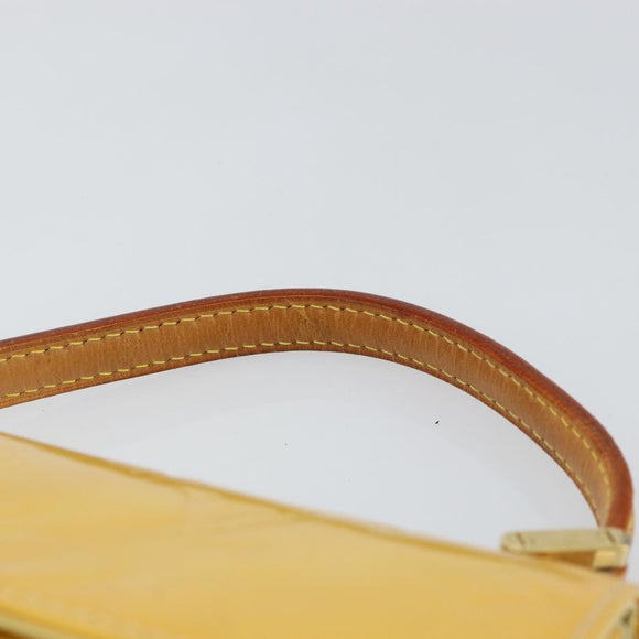 LOUIS VUITTON Monogram Vernis Spring Street Bag Lime Yellow M91068 Auth 146698