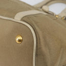 PRADA Hand Bag Canvas Beige Gold Auth 146705-9