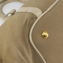 PRADA Hand Bag Canvas Beige Gold Auth 146705-16