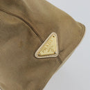 PRADA Hand Bag Canvas Beige Gold Auth 146705-17