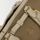 PRADA Hand Bag Canvas Beige Gold Auth 146705-19