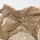 PRADA Hand Bag Canvas Beige Gold Auth 146705-22