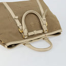 PRADA Hand Bag Canvas Beige Gold Auth 146705-6