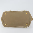 PRADA Hand Bag Canvas Beige Gold Auth 146705-5