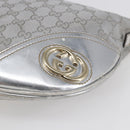 GUCCI GG Canvas Newbrit Shoulder Bag Silver Gold 169998 Auth 146706-9