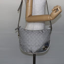 GUCCI GG Canvas Newbrit Shoulder Bag Silver Gold 169998 Auth 146706-21