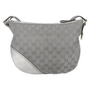 GUCCI GG Canvas Newbrit Shoulder Bag Silver Gold 169998 Auth 146706-2