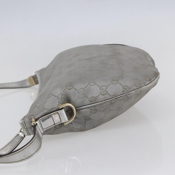 GUCCI GG Canvas Newbrit Shoulder Bag Silver Gold 169998 Auth 146706