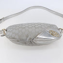 GUCCI GG Canvas Newbrit Shoulder Bag Silver Gold 169998 Auth 146706-5