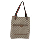 GUCCI GG Supreme Web Sherry Line Tote Bag PVC Beige Gold 39 02 003 Auth 146707-1