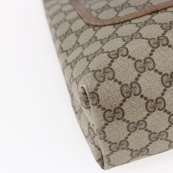 GUCCI GG Supreme Web Sherry Line Tote Bag PVC Beige Gold 39 02 003 Auth 146707