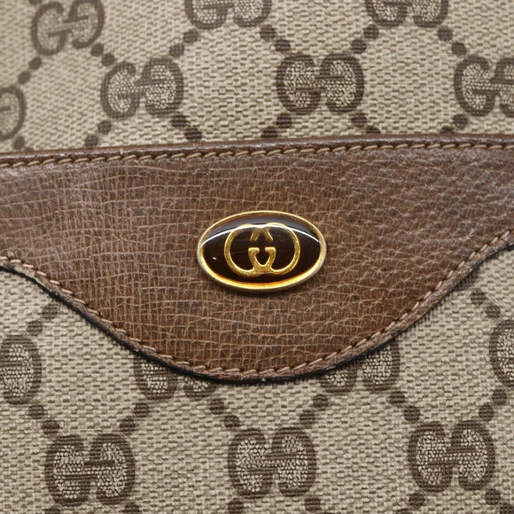 GUCCI GG Supreme Web Sherry Line Tote Bag PVC Beige Gold 39 02 003 Auth 146707