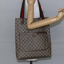 GUCCI GG Supreme Web Sherry Line Tote Bag PVC Beige Gold 39 02 003 Auth 146707-21
