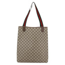 GUCCI GG Supreme Web Sherry Line Tote Bag PVC Beige Gold 39 02 003 Auth 146707-2