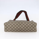 GUCCI GG Supreme Web Sherry Line Tote Bag PVC Beige Gold 39 02 003 Auth 146707-5