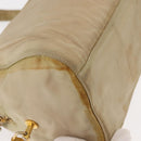 PRADA Chain Hand Bag Nylon Beige Gold Auth 146709-9