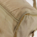 PRADA Chain Hand Bag Nylon Beige Gold Auth 146709-15