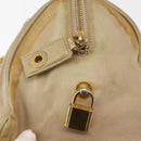 PRADA Chain Hand Bag Nylon Beige Gold Auth 146709-18