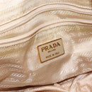 PRADA Chain Hand Bag Nylon Beige Gold Auth 146709-20