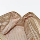 PRADA Chain Hand Bag Nylon Beige Gold Auth 146709-22