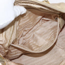 PRADA Chain Hand Bag Nylon Beige Gold Auth 146709-23