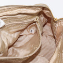 PRADA Chain Hand Bag Nylon Beige Gold Auth 146709-12