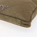PRADA Shoulder Bag Nylon Khaki Silver Auth 146713-15