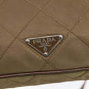 PRADA Shoulder Bag Nylon Khaki Silver Auth 146713-17
