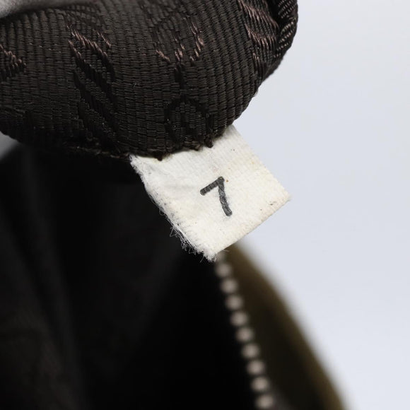 PRADA Shoulder Bag Nylon Khaki Silver Auth 146713