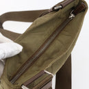 PRADA Shoulder Bag Nylon Khaki Silver Auth 146713-6