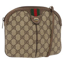 GUCCI GG Supreme Web Sherry Line Bag PVC Beige Gold 904 02 047 Auth 146714-1
