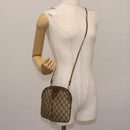 GUCCI GG Supreme Web Sherry Line Bag PVC Beige Gold 904 02 047 Auth 146714-22