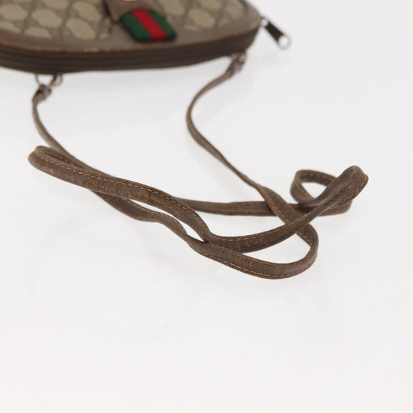 GUCCI GG Supreme Web Sherry Line Bag PVC Beige Gold 904 02 047 Auth 146714