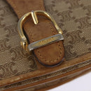 CELINE Macadam Canvas Shoulder Bag PVC Beige Gold Auth 146716-18