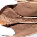 CELINE Macadam Canvas Shoulder Bag PVC Beige Gold Auth 146716-20